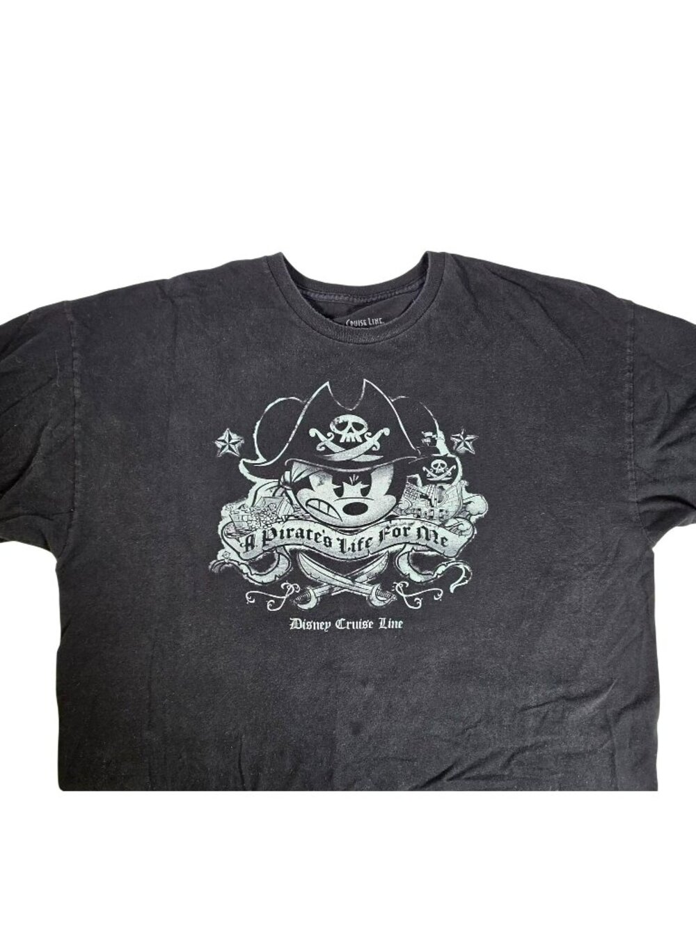 Disney Cruise Line Pirate Mickey T-Shirt Black Size XXL? Unisex Graphic Tee